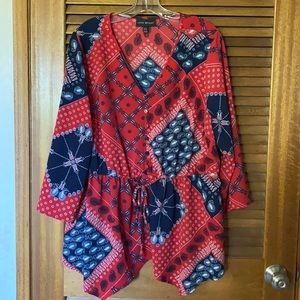 Lane Bryant Handkerchief Hem Patchwork Top 18/20W